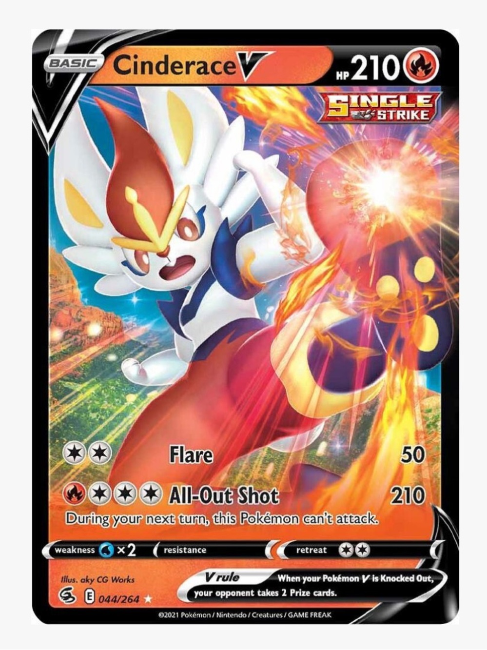 Cinderace V (44) SWSH08: Fusion Strike Pokemon Trading Card